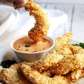 Dipping-Crispy-Baked-Coconut-Shrimp